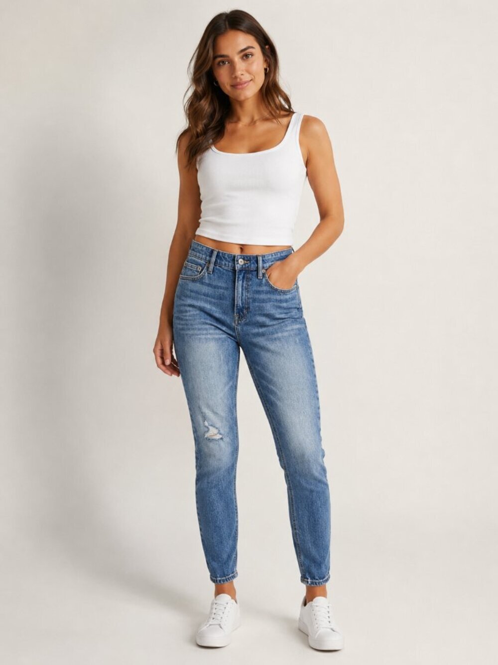 2/$30 Lucky Brand Bridgette Skinny Jean Mid Rise Distressed Sunny Isles 4 #A2951